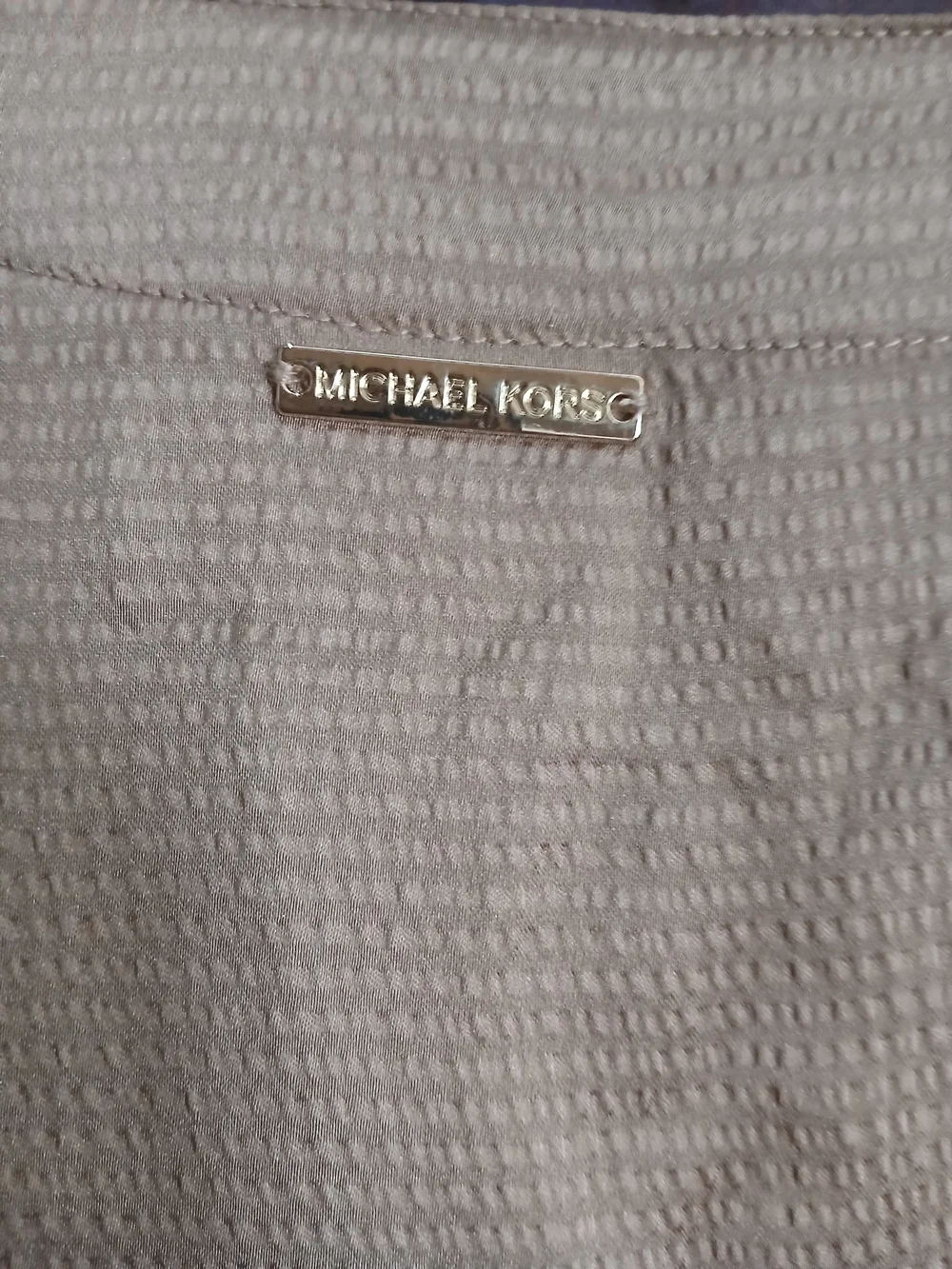 Michael Kors Tan V-Neck Long Sleeve Tie-Cuff Blouse Size M